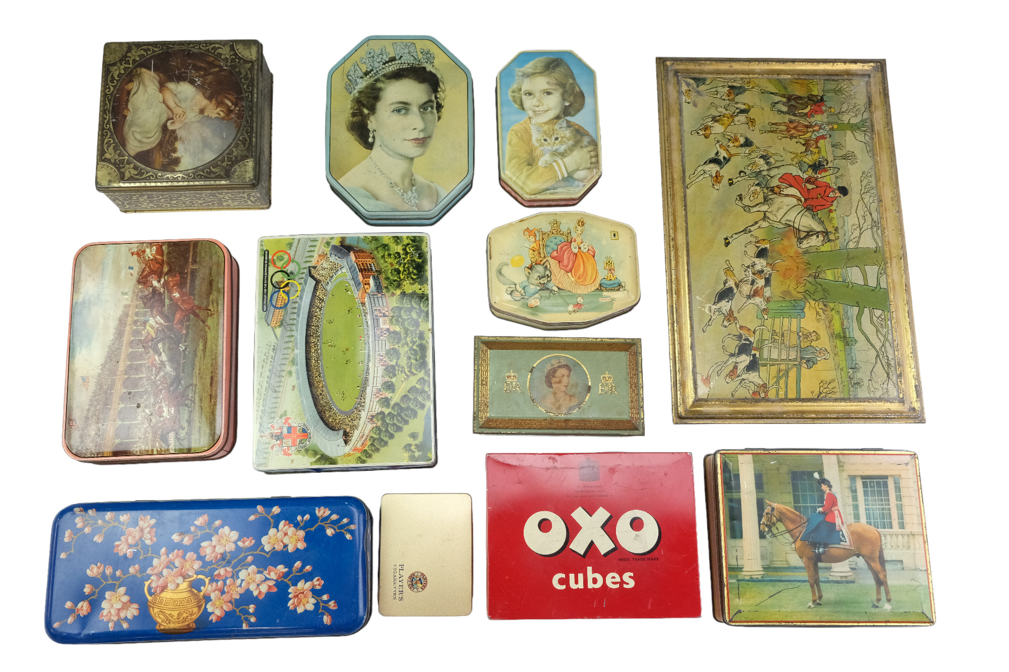 A collection of vintage printed tinplate boxes including a large 1920s Huntley and Palmer biscuits - Image 2 of 2