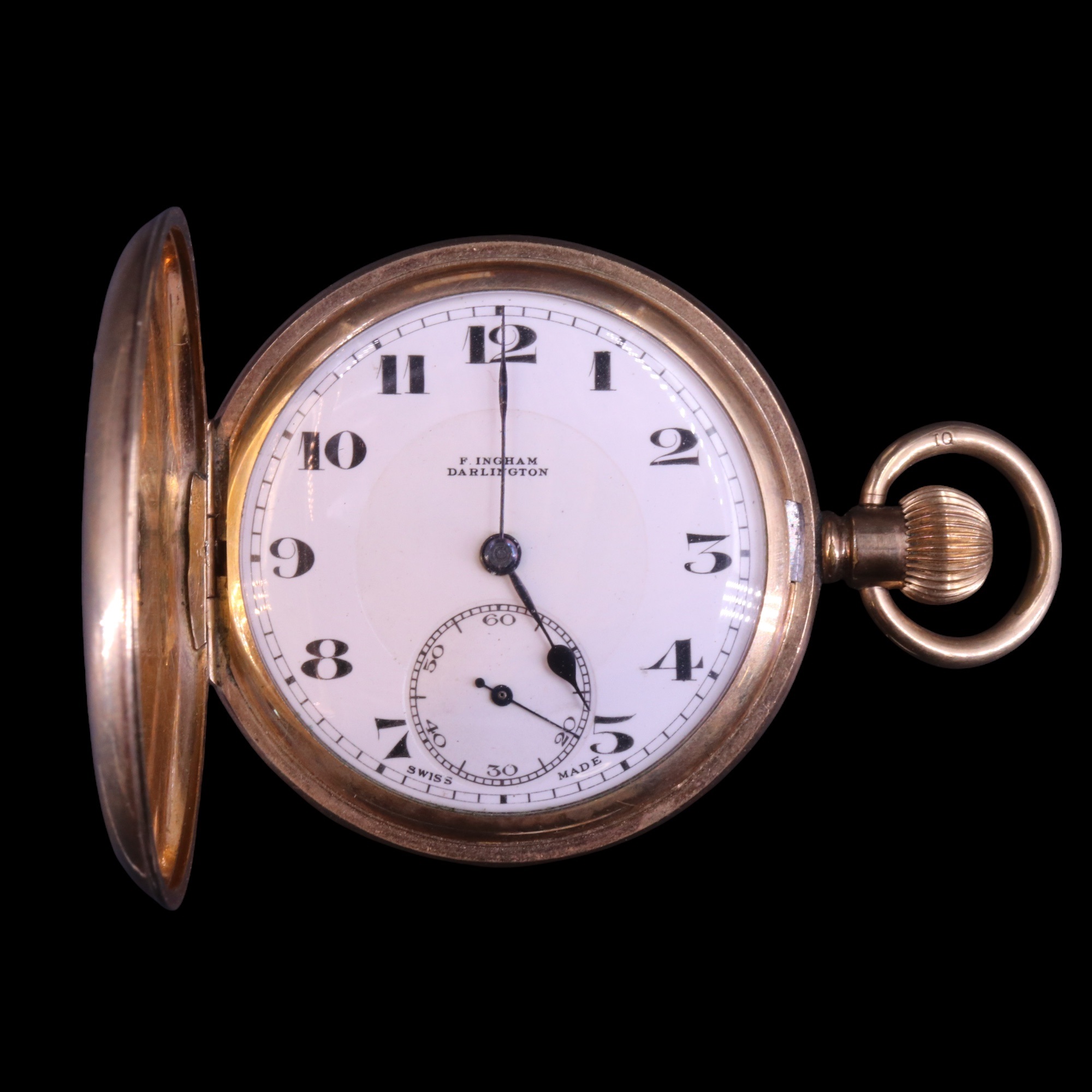 A late 19th / early 20th Century Elgin rolled-gold hunter pocket watch, having a crown-wound 15 - Image 2 of 5