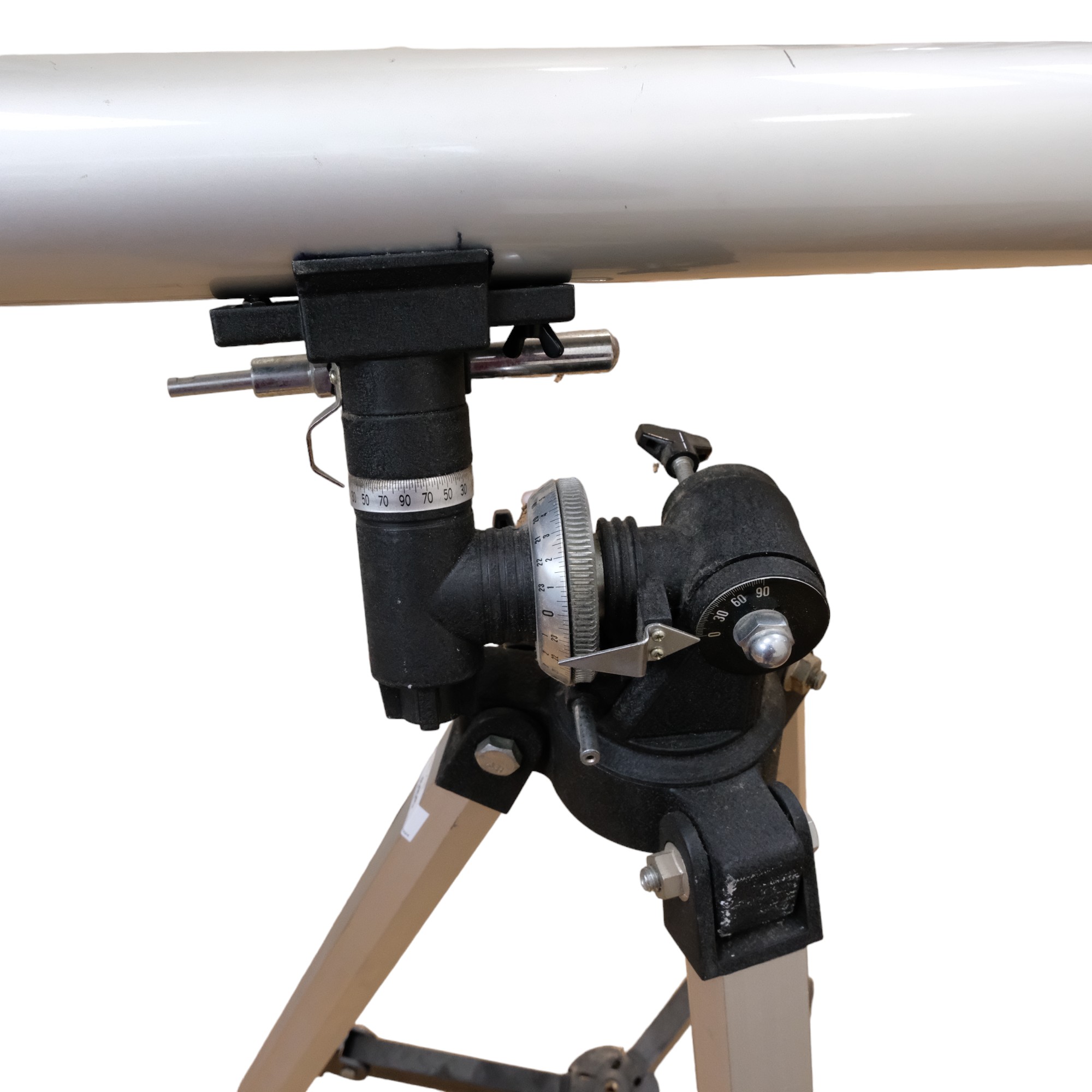 A Simmons telescope, with star spotter, equatorial mount and tripod, scope 92 cm, (optics clear) - Image 3 of 3