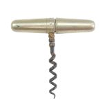 A Victorian pocket folding roundlet corkscrew by George Wright and Charles Bailey, having a