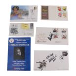 A quantity of autographs of musicians and actors comprising Sting, Kim Wilde, Beverly Knight,