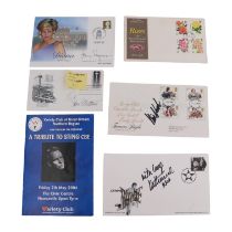 A quantity of autographs of musicians and actors comprising Sting, Kim Wilde, Beverly Knight,