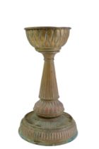 A Victorian brass oil lamp base, 32 cm