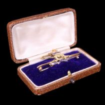 A Great War period enamelled 9 ct gold Royal Artillery sweetheart brooch, 47 mm, 3.5 g