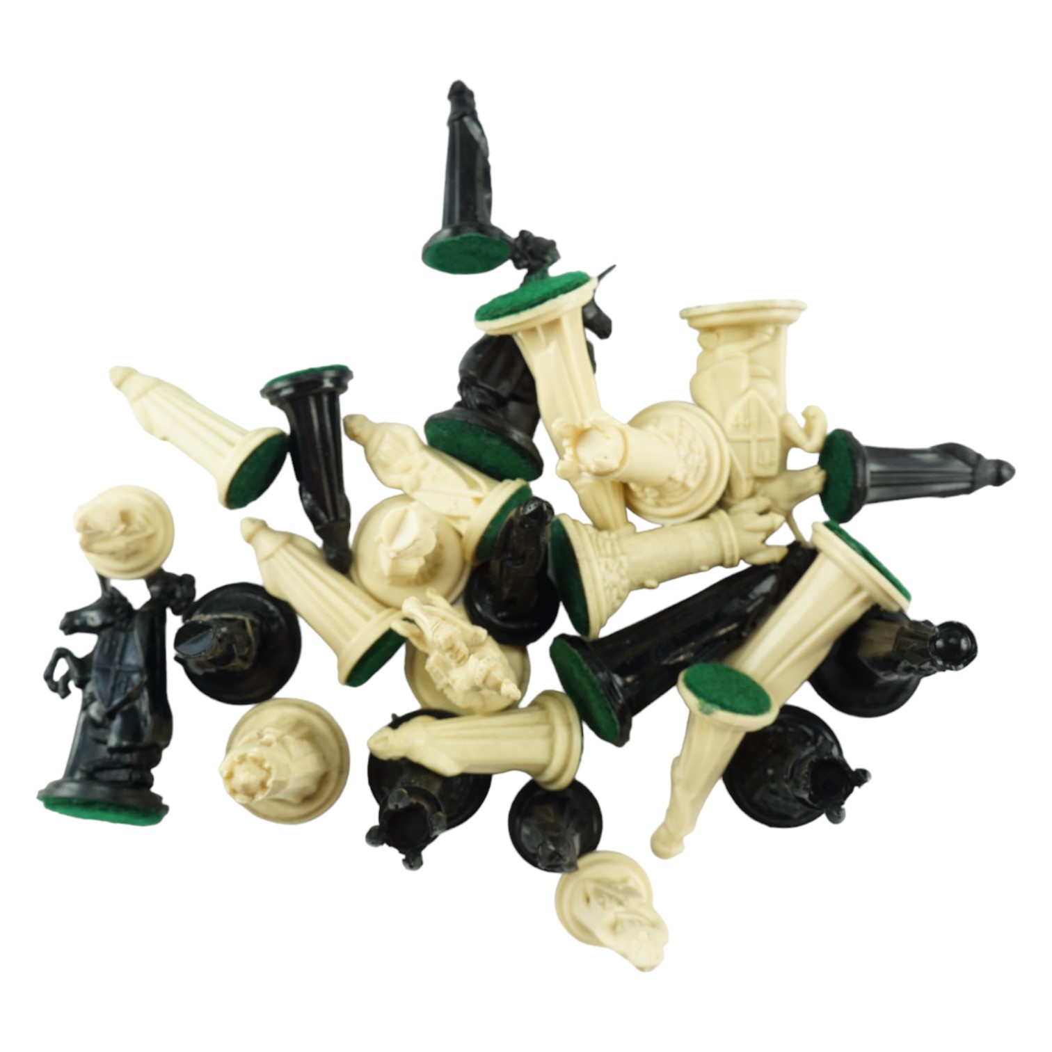 A composition medieval knights chess set and spares, Kings 6.5 cm - Image 2 of 2