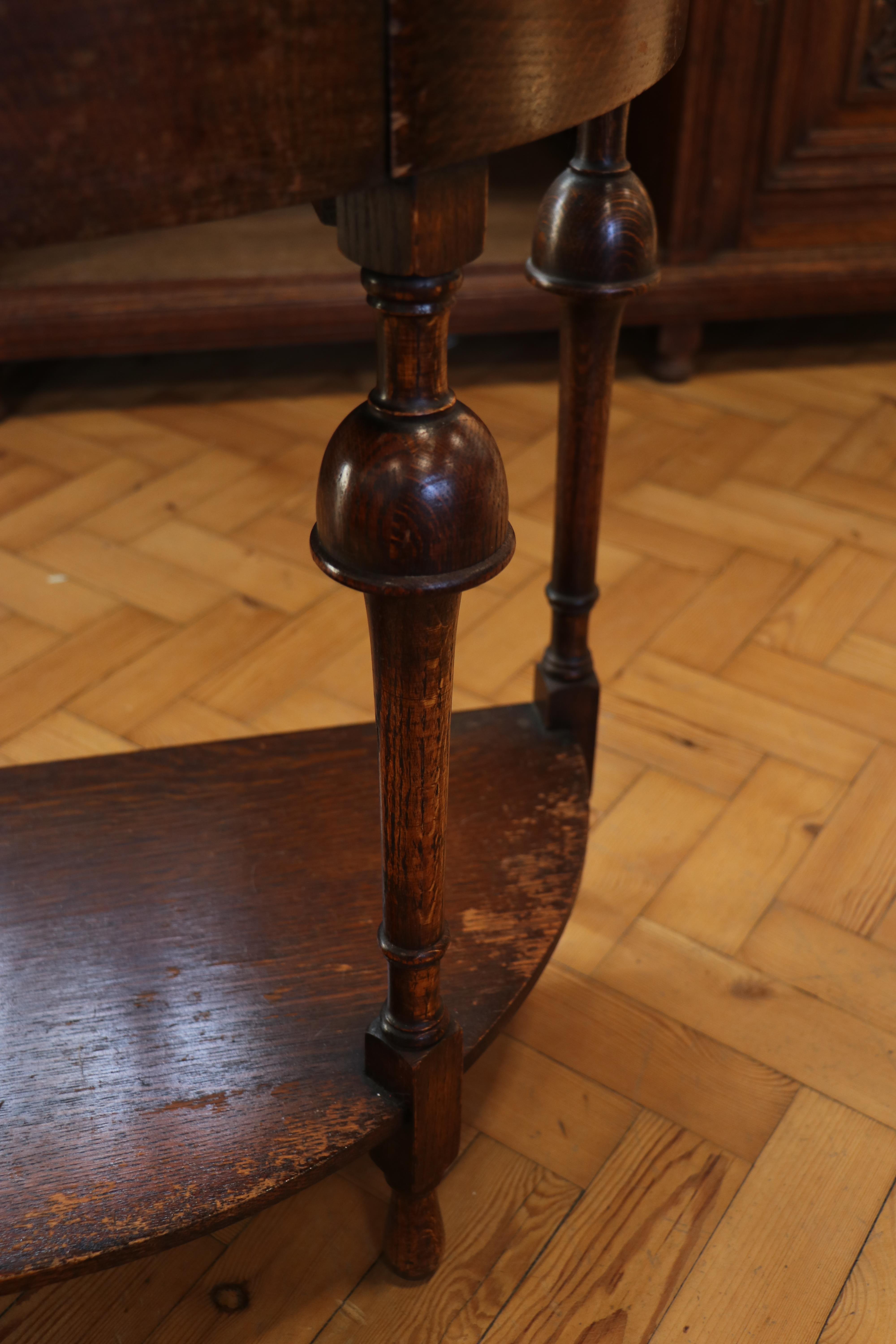A George V oak side or telephone table, circa 1930, 77 cm x 76 cm high - Image 4 of 4