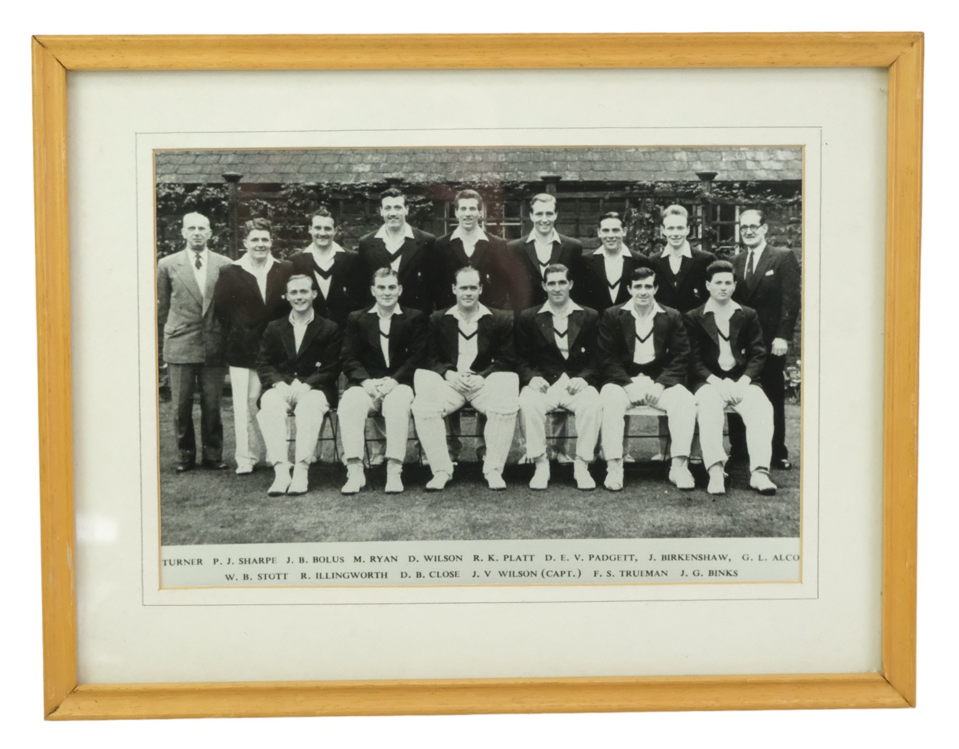 A pair of group portraits of the 1960s and 30s Yorkshire County Cricket Club teams, prints, in pen- - Image 2 of 2