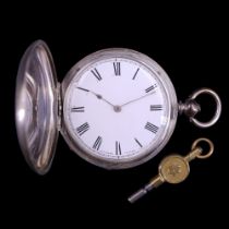 A late 19th Century Swiss silver pocket watch by Lecomte of Geneva, having a 15 ligne key-wound