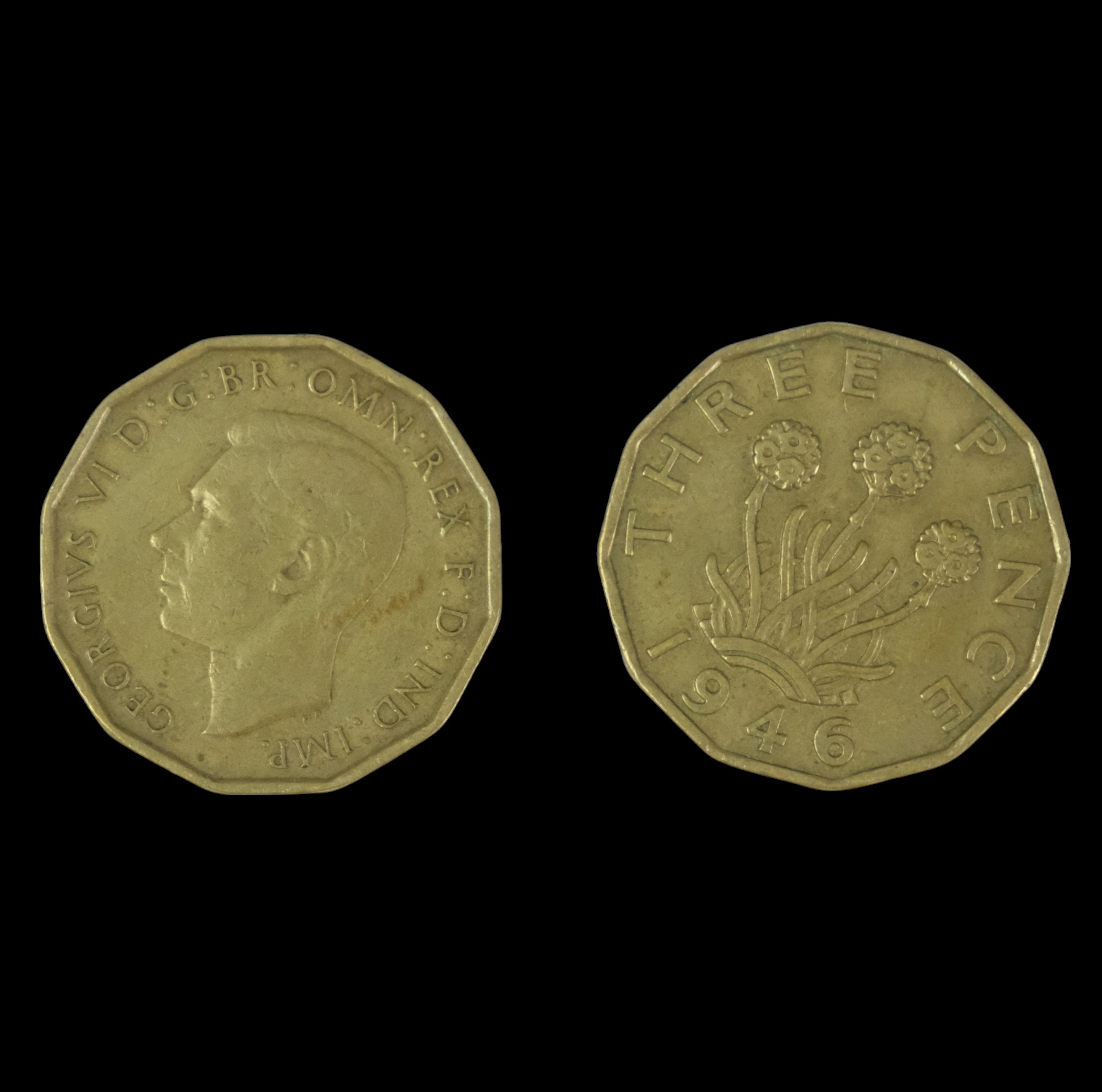Two George VI 1946 3d coins