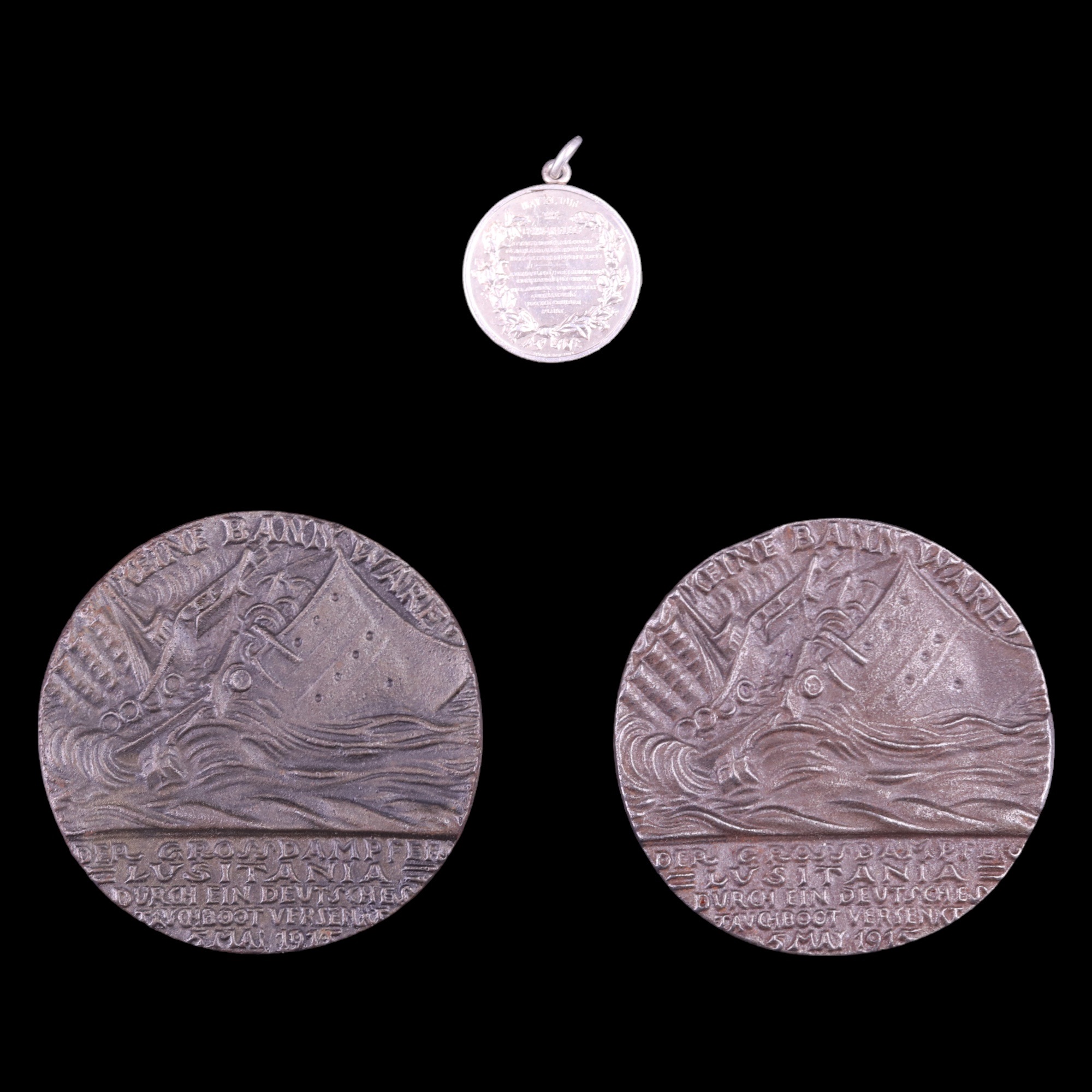 A 1916 Spink Battle of Jutland medal together with two Lusitania medals - Image 2 of 3
