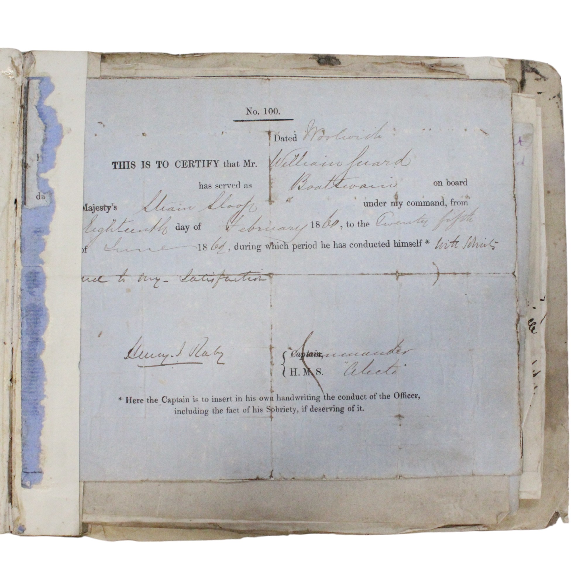 An uncommonly extensive group of Victorian Royal Navy service records and official documents - Image 4 of 11