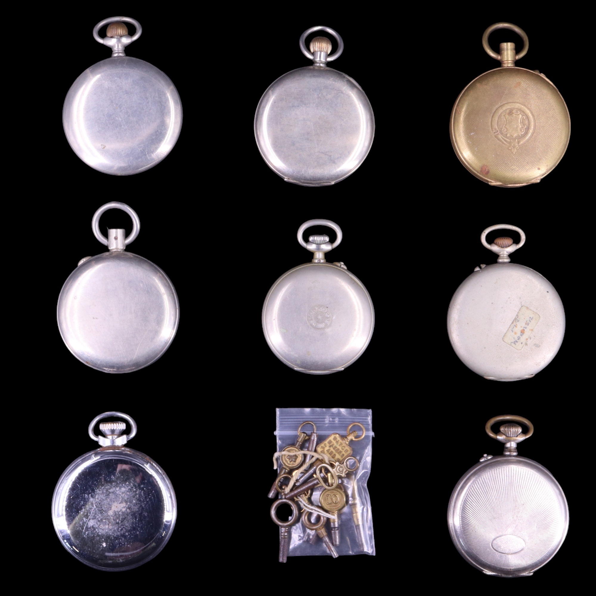 A group of vintage pocket watches including a Roskopf Patent, a Services, etc, (a/f) - Image 2 of 3