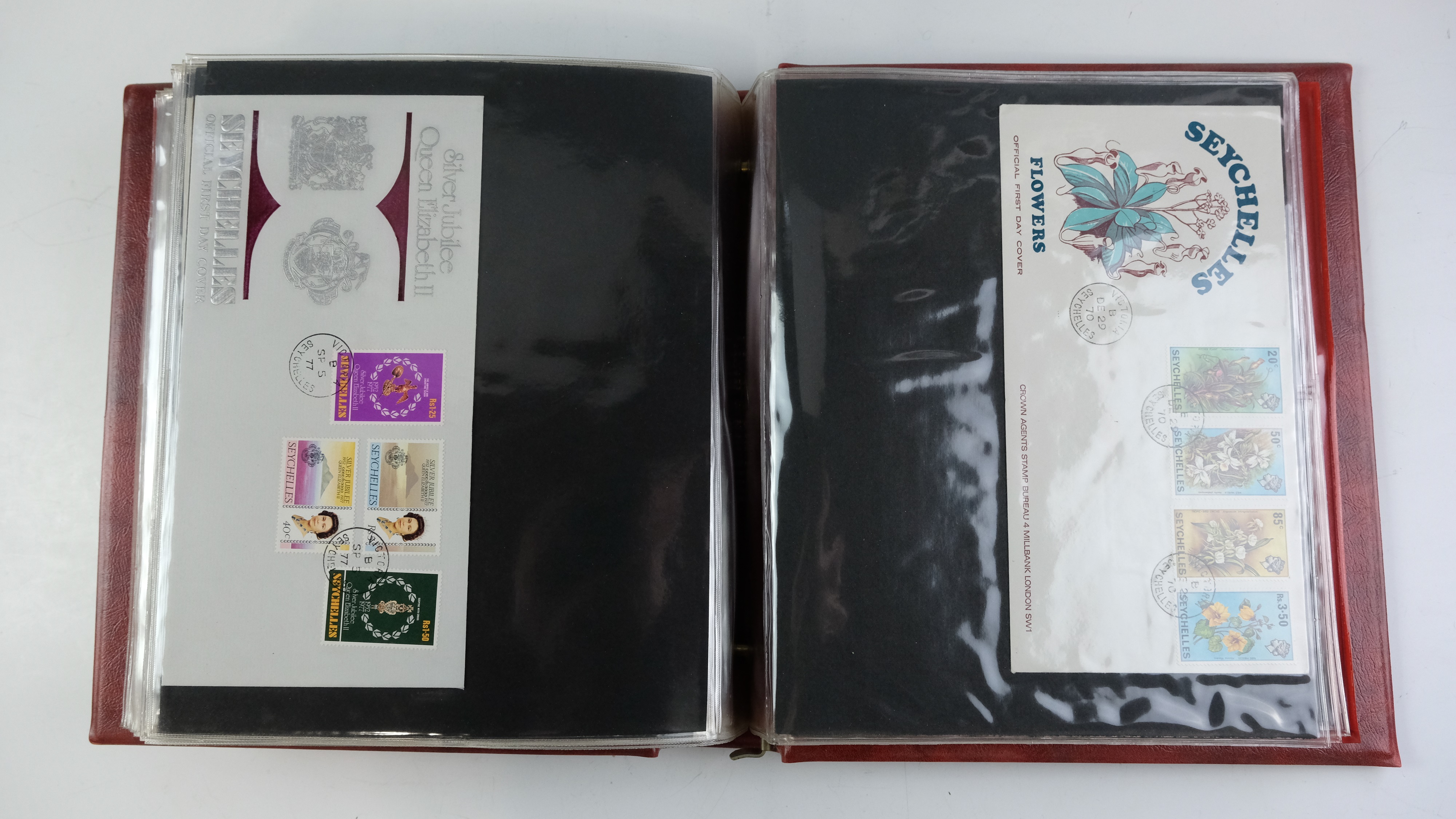 A large quantity of albums containing various world stamp covers including royal commemoratives, - Image 125 of 154