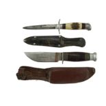 A mid-20th Century sporting knife by George Butler & Co of Sheffield, together with one other