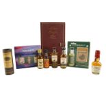 A group of whisky miniatures including The Singles Bar boxed set by Invergordon Distillers Group,