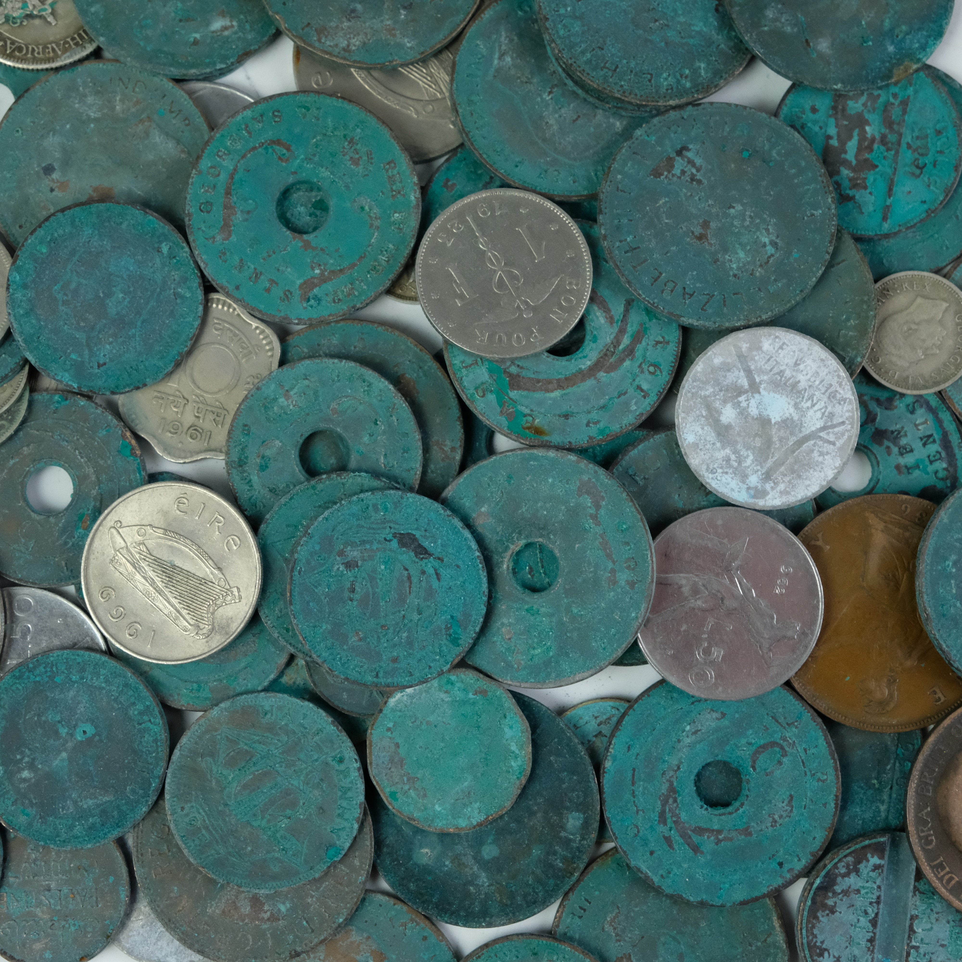 A small group of GB and world coins