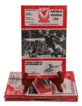 A small quantity of 1970s Liverpool Football Club matchday programmes