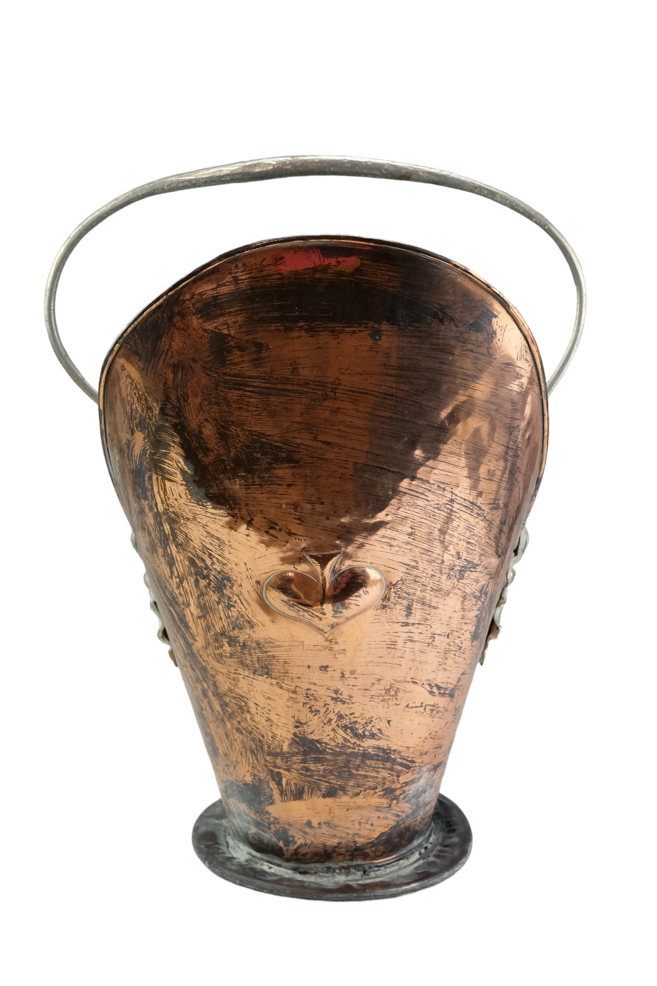 An Arts and Crafts hammered copper coal helmet, height 60 cm - Image 2 of 2