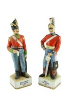 Two Marks & Rosenfeld hand-painted porcelain military figurines comprising "Officer British Line