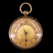 A Regency 18 ct gold verge pocket watch by Thomas Hawley & Co of London, its movement signed