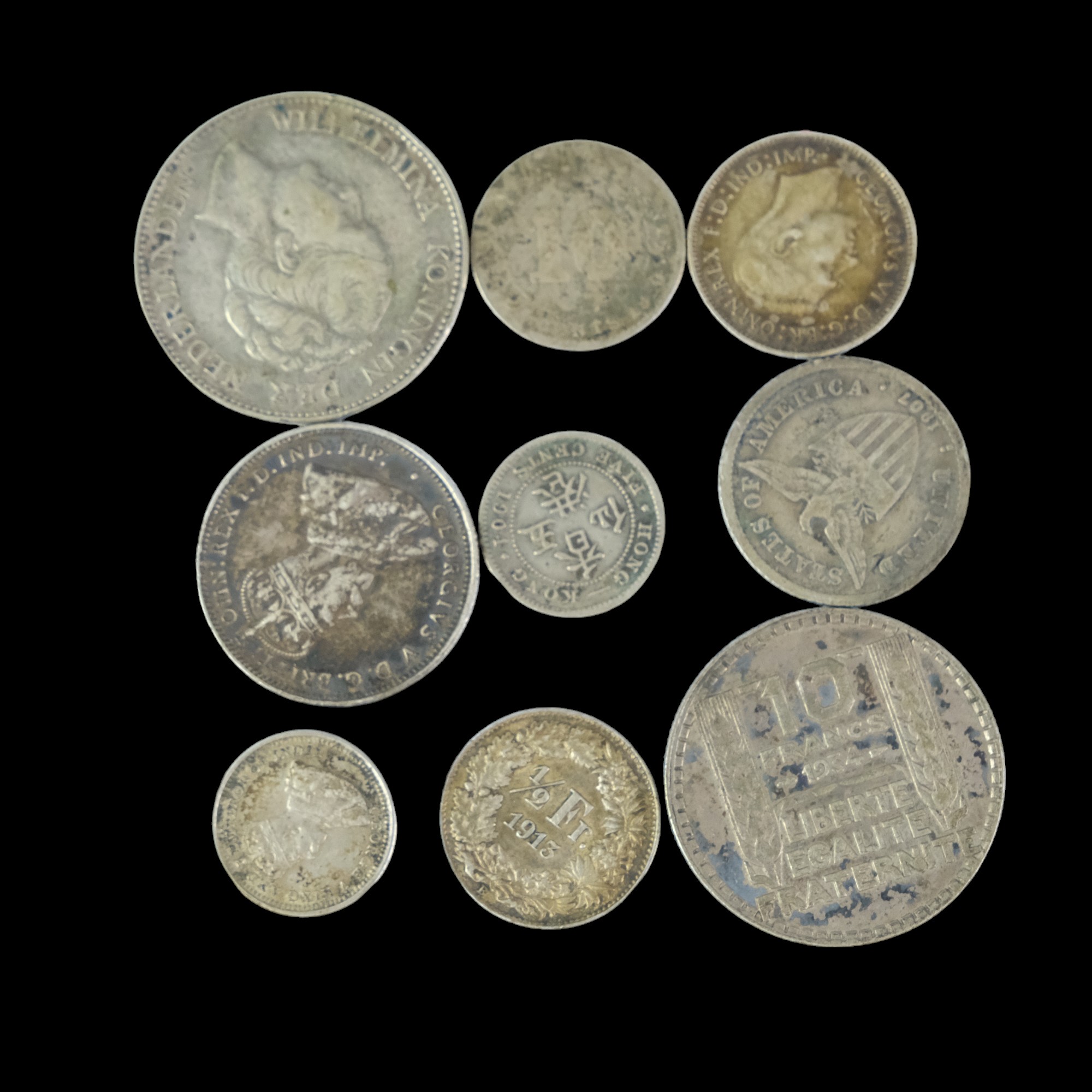 A Victorian 1889 silver crown together with a George III 1820 sixpence, six pre-1920 GB threepence - Image 2 of 4