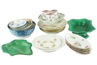 A large quantity of 18th Century and later ceramics including sugar basins, plates, saucers and