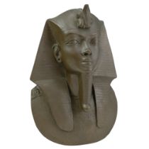 A late 20th Century Egyptian resin bust of a pharaoh, 28 x 20 cm