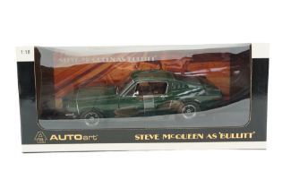 A boxed Auto Art diecast car "Steve McQueen as Bullitt", 1:18 scale