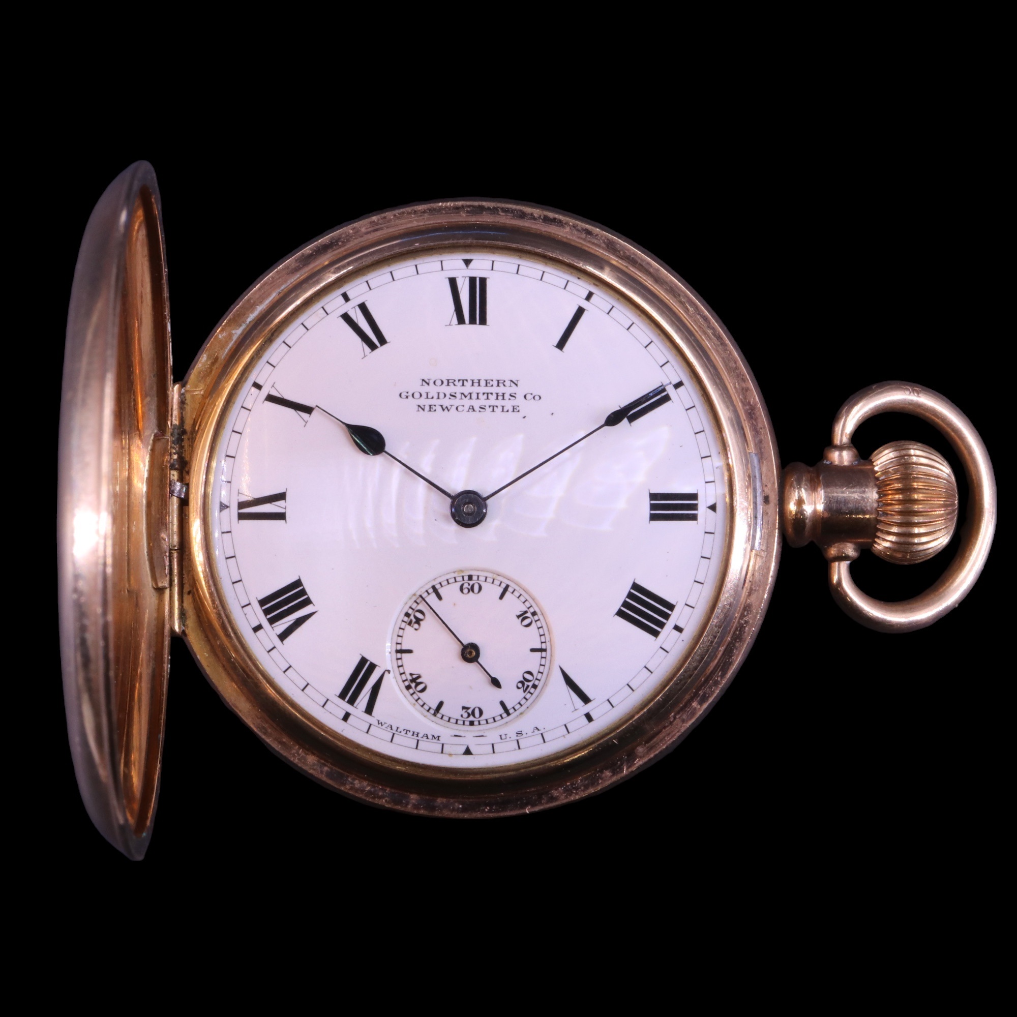 An early 20th Century Waltham rolled-gold half-hunter pocket watch, having a crown-wound 15-jewel - Image 2 of 5