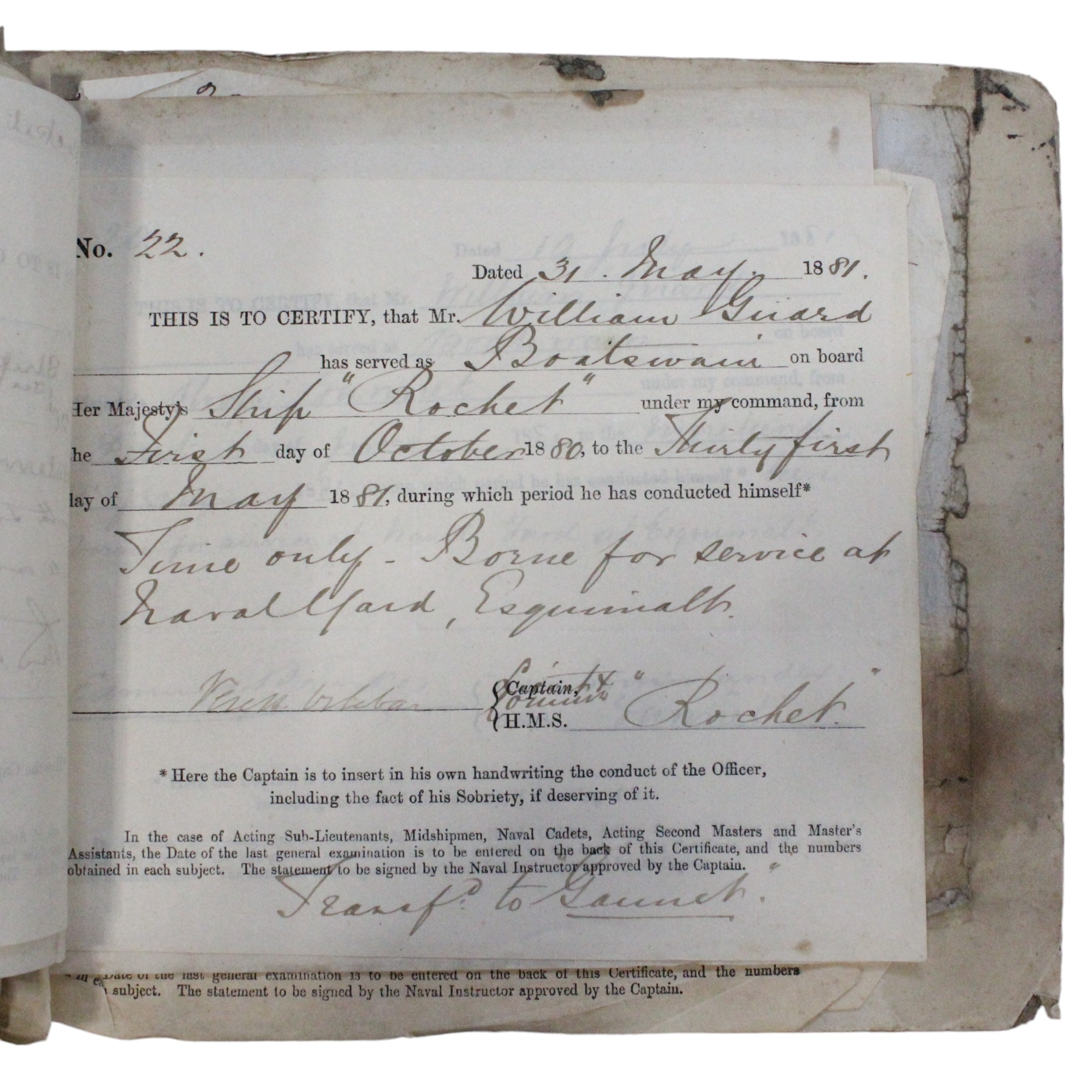 An uncommonly extensive group of Victorian Royal Navy service records and official documents - Image 10 of 11