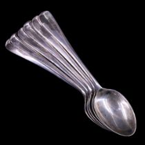 A set of six George V silver Old English pattern tea spoons, Cooper Brothers & Sons Ltd,