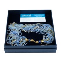 A boxed Eternal Collection Murano glass multi-strand beadwork necklace, 49 cm