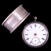 A Victorian silver open-faced pocket watch, Philip Woodman & Sons, London, 1859, 44 mm excluding