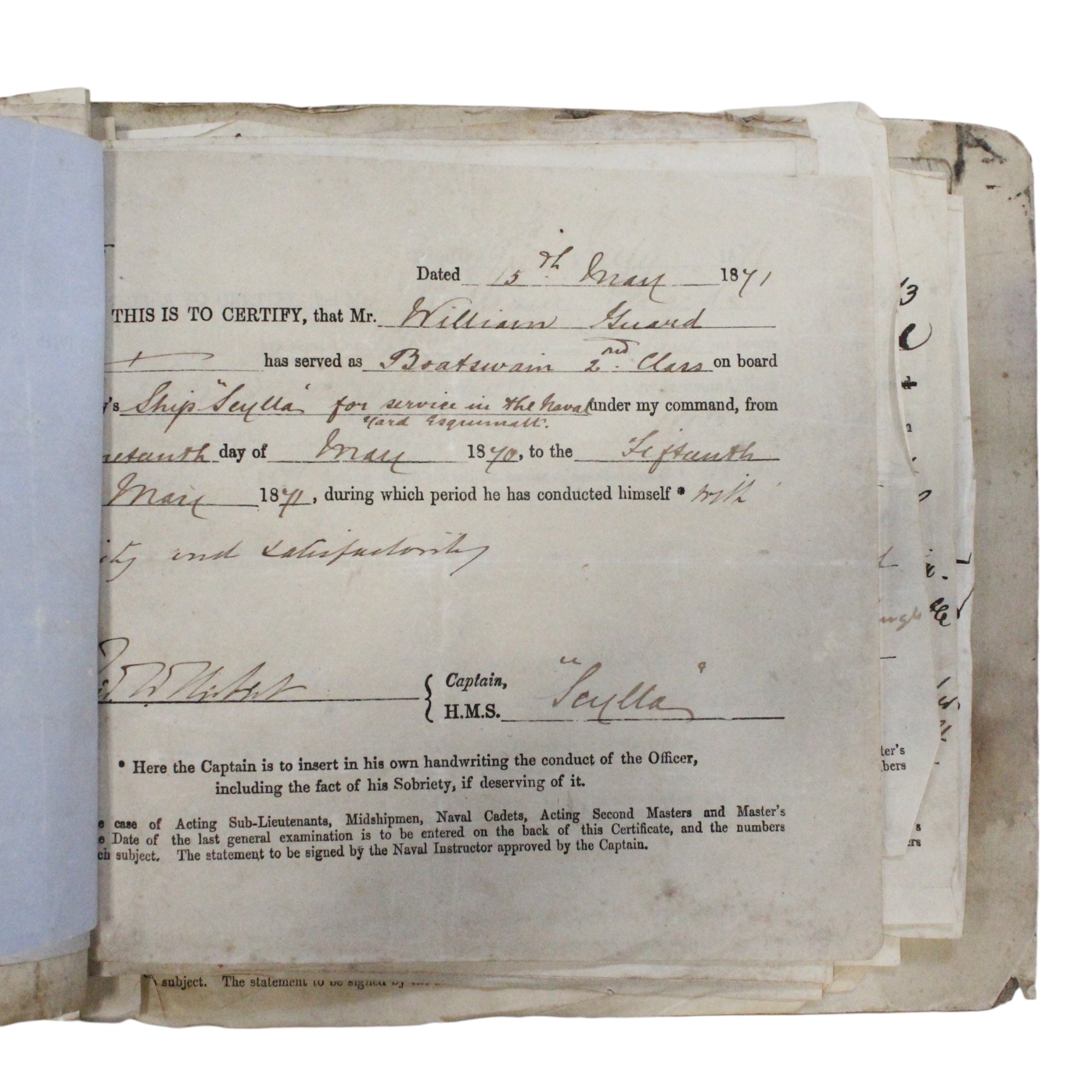 An uncommonly extensive group of Victorian Royal Navy service records and official documents - Image 7 of 11