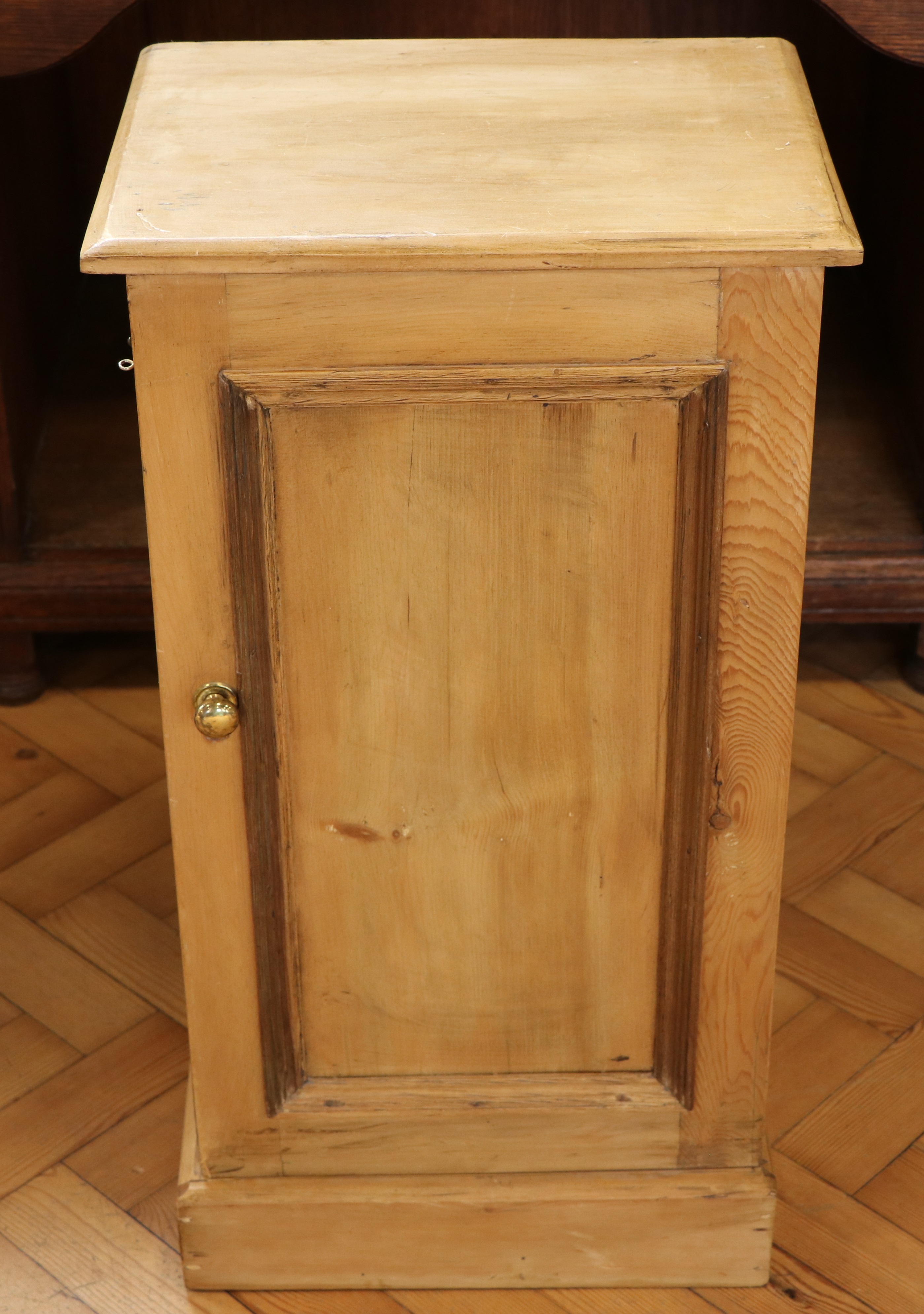 A late 19th / early 20th Century pine bedside cabinet, 31 cm 41 cm x 76 cm - Image 2 of 3