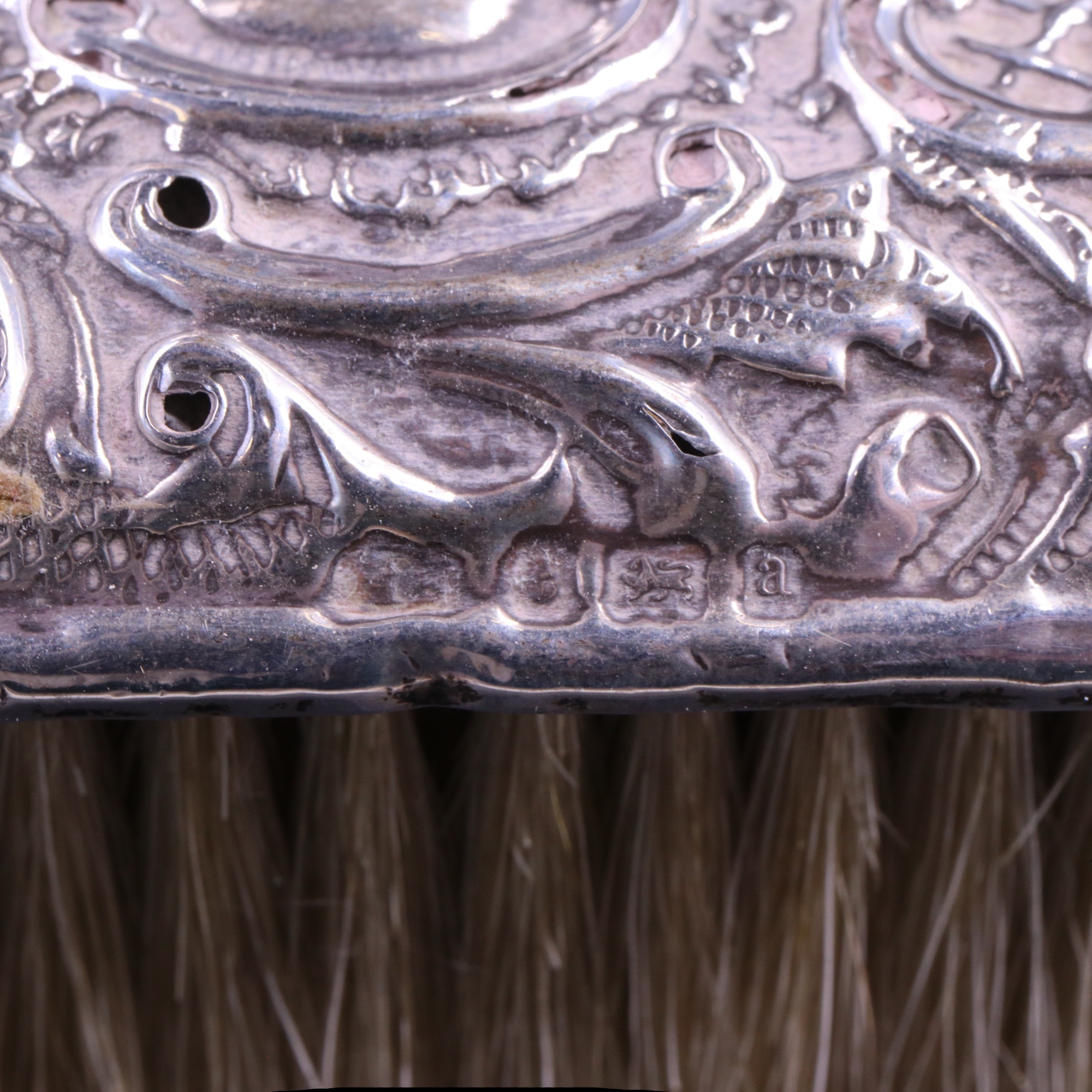 A George V silver three-piece dressing table hand mirror and brush set together with three further - Image 6 of 6
