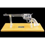 A Royal De Champagne Les Armes glass Colt Peacemaker or similar revolver "The Crystal Colt", on a