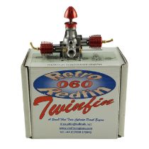 A boxed Redfin 060 Twinfin aero model aircraft engine, 0.98cc diesel twin, engine number 177