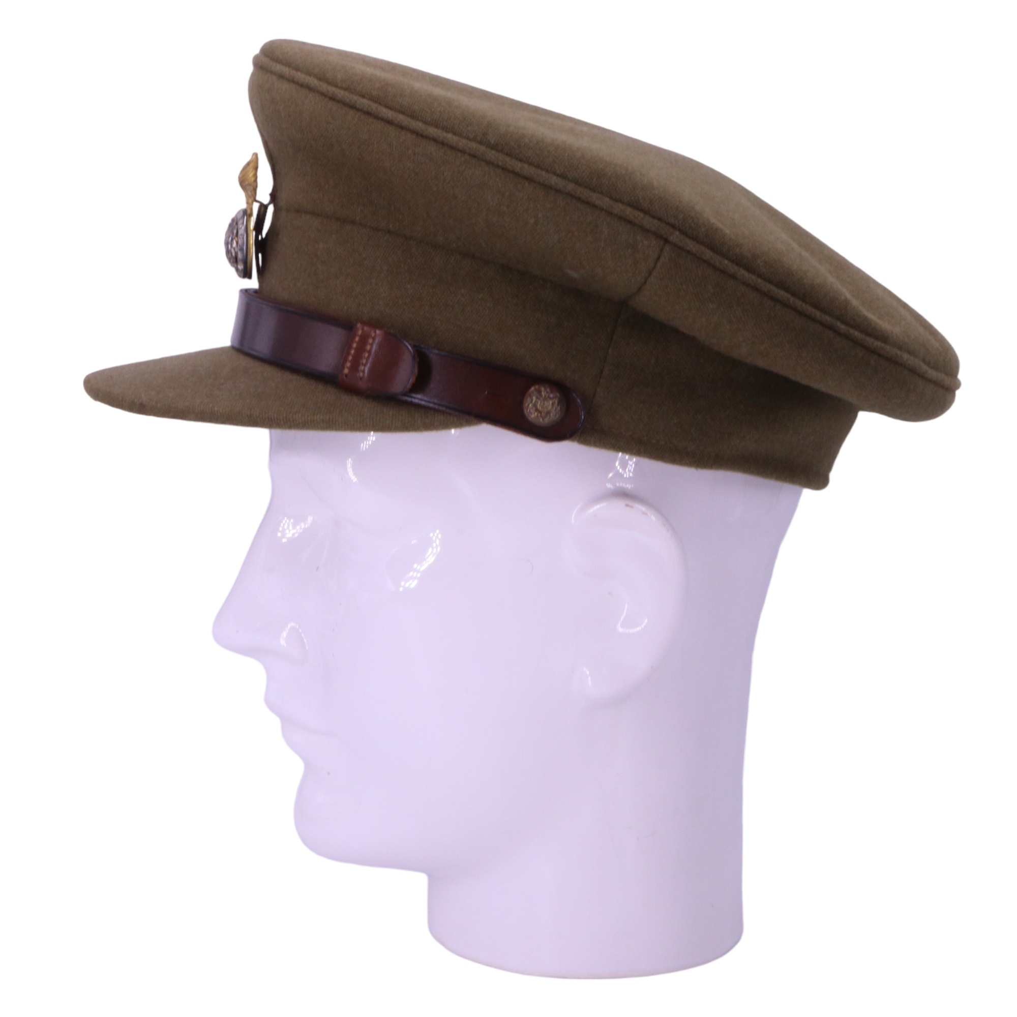 Two George VI army officers' Service Dress caps, one bearing a Northumberland Fusiliers cap badge - Image 3 of 13