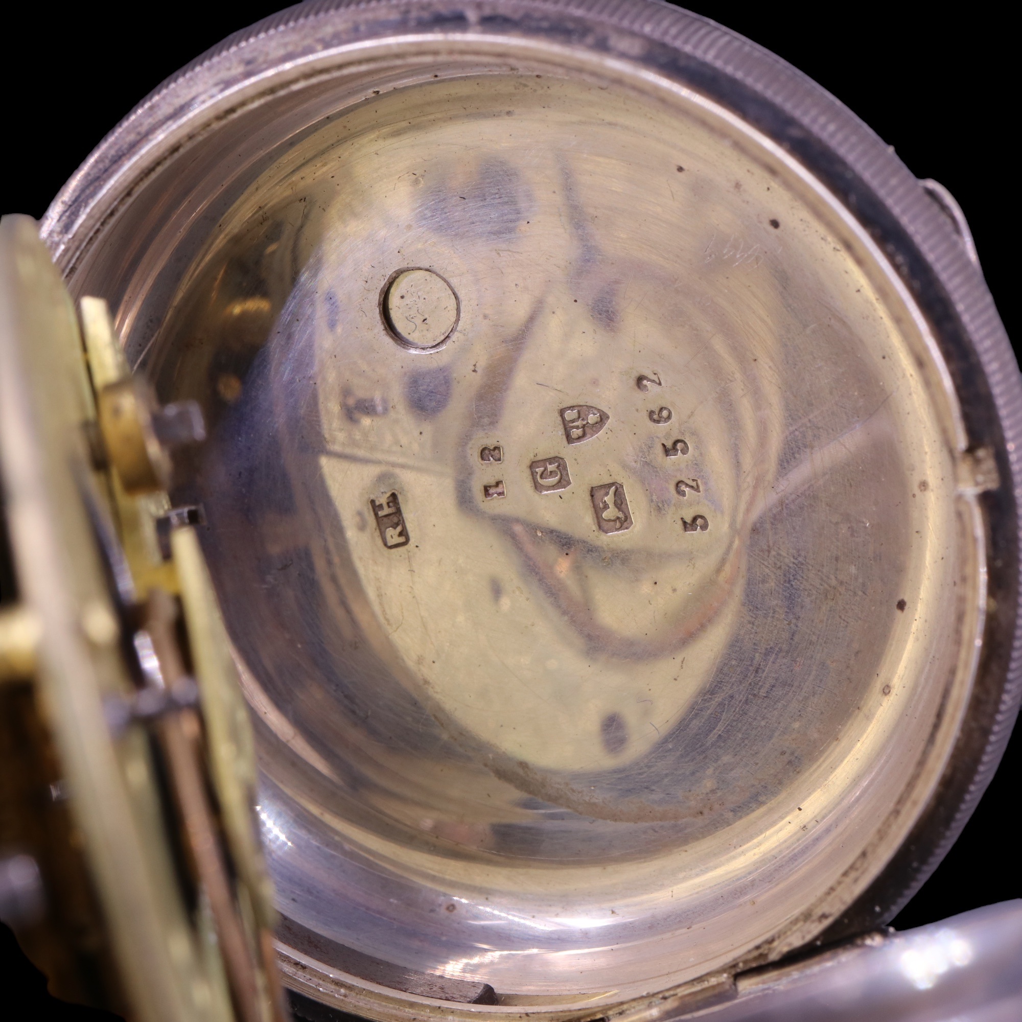 Two Victorian silver pocket watches, each having engraved silver faces with gold numerals, - Image 8 of 8