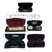 A group of Victorian and later spectacles including pince-nez