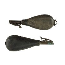 Two Victorian shot flasks, largest 21 cm