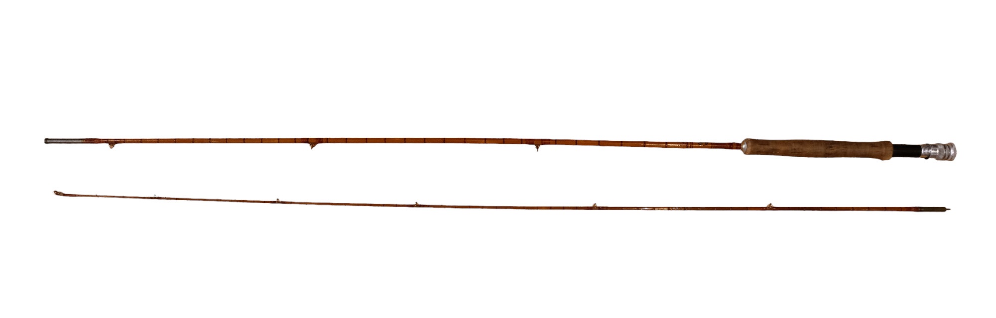 An A.E. Rudge & Son of Redditch split-cane fly fishing rod, 9' in two sections, together with a - Image 2 of 3