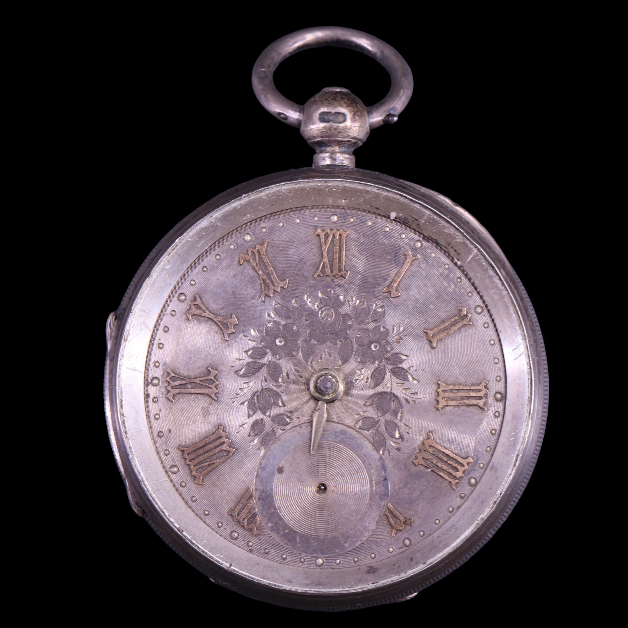 Two Victorian silver pocket watches, each having engraved silver faces with gold numerals, - Image 2 of 8