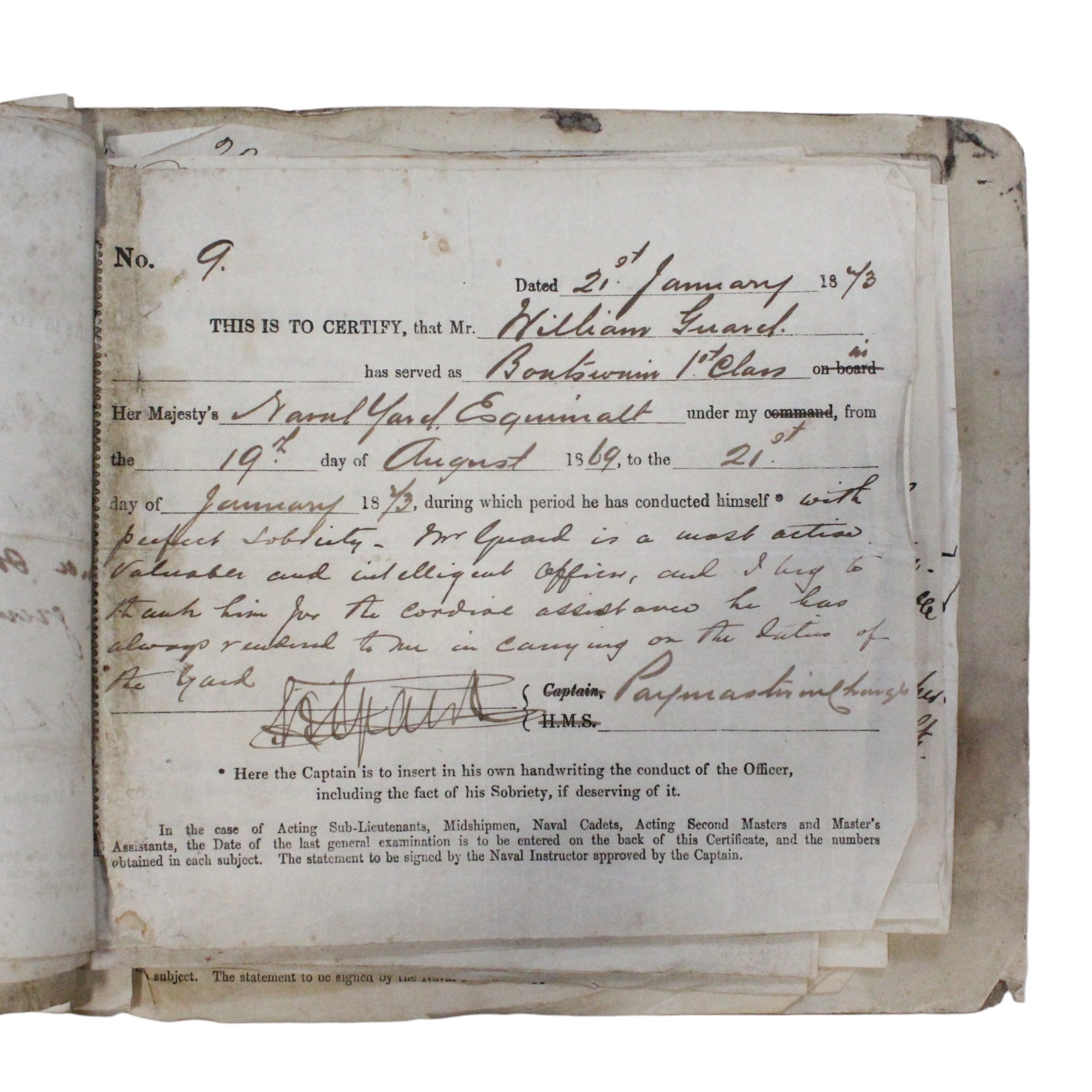 An uncommonly extensive group of Victorian Royal Navy service records and official documents - Image 8 of 11