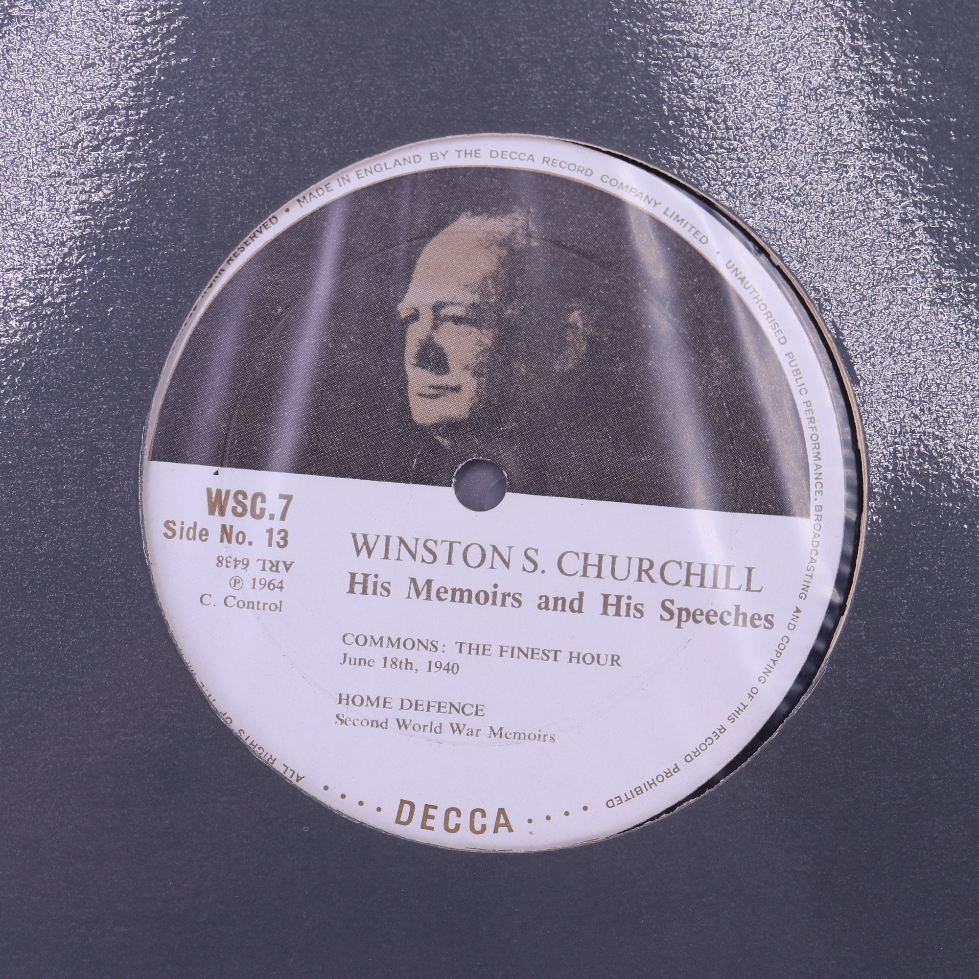 A 12-disc set of "Winston S Churchill, His Memoirs and His Speeches" 33 rpm vinyl records, Decca, - Image 8 of 13