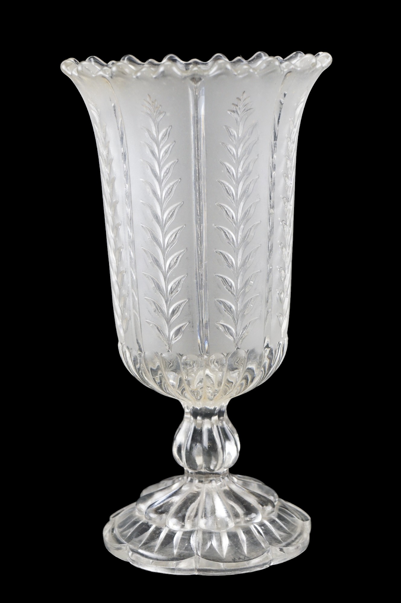 A Victorian pressed glass celery vase, 23 cm