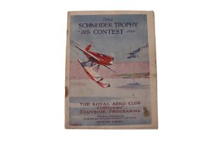 The Royal Aero Club Official Souvenir Programme for the 1929 Schneider Trophy Contest, published and