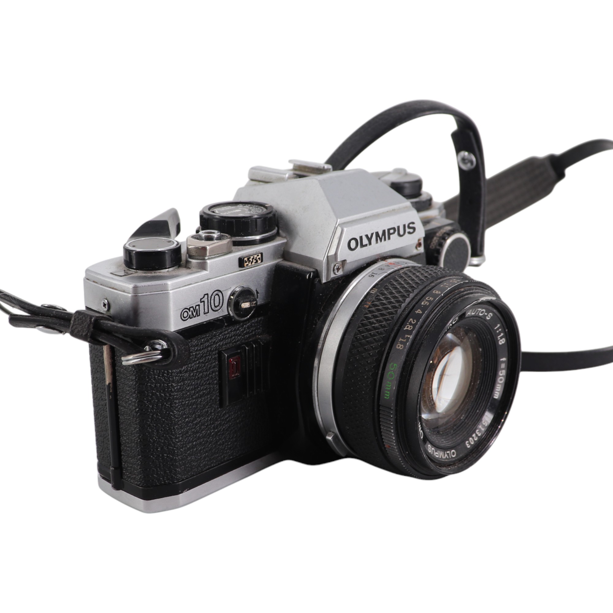 A 1980s Olympus OM10 35 mm reflex camera mounted with a 50 mm F1.8 standard lens together with - Image 2 of 6