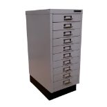 A set of Bisley steel stationery drawers, 28 cm x 41 cm x 67 cm